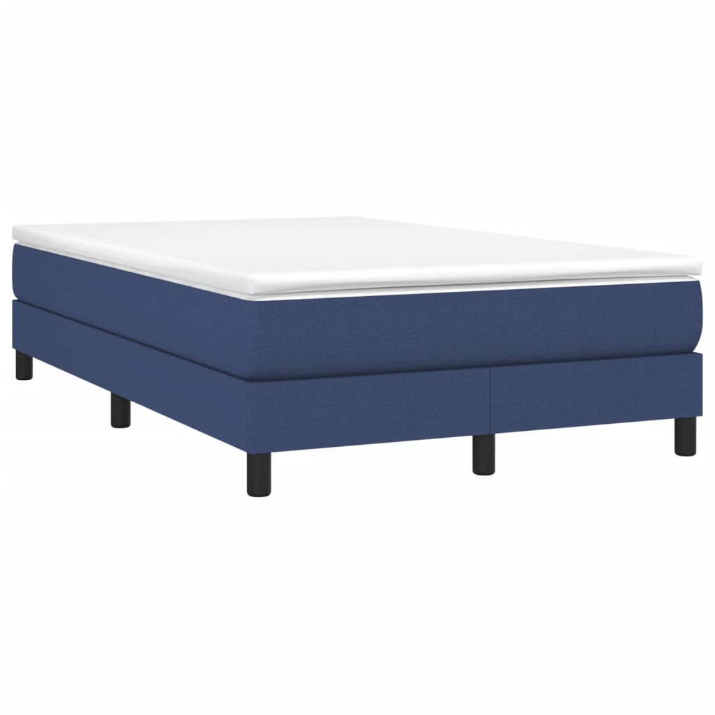 kék szövet rugós ágy matraccal 120 x 190 cm