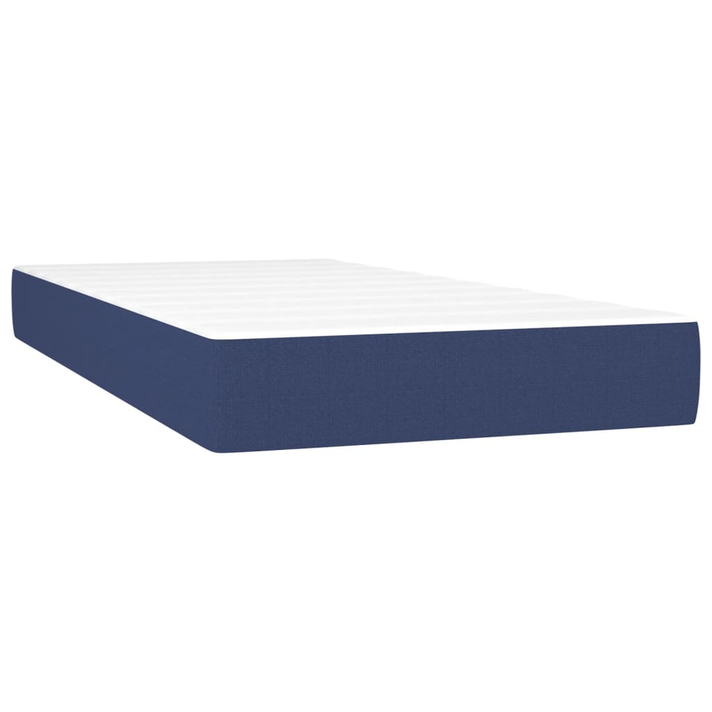 kék szövet rugós ágy matraccal 120 x 190 cm