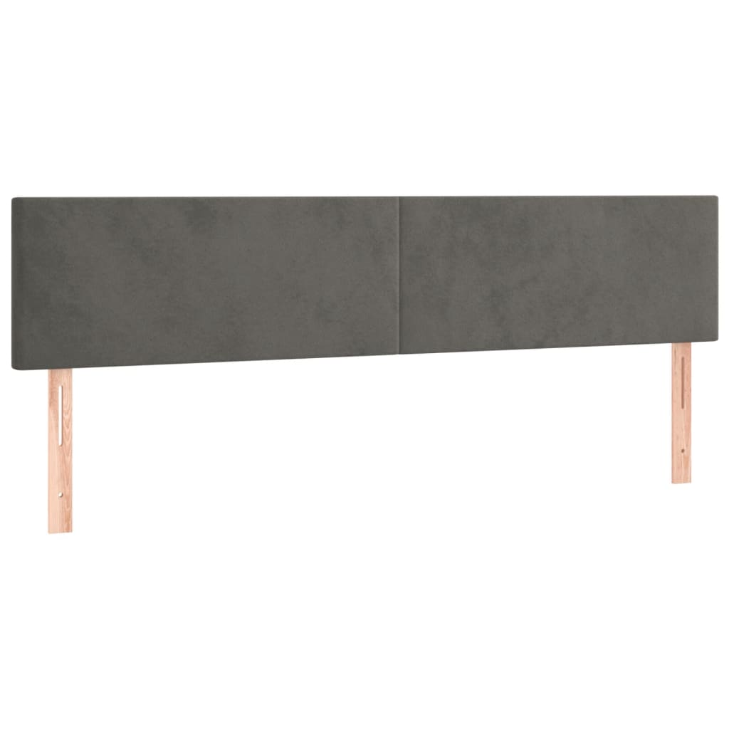 sötétszürke bársony rugós ágy matraccal 120x190 cm