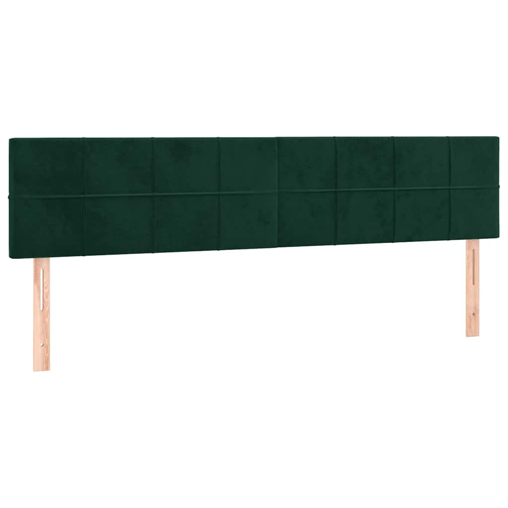 sötétzöld bársony rugós ágy matraccal 120x190 cm