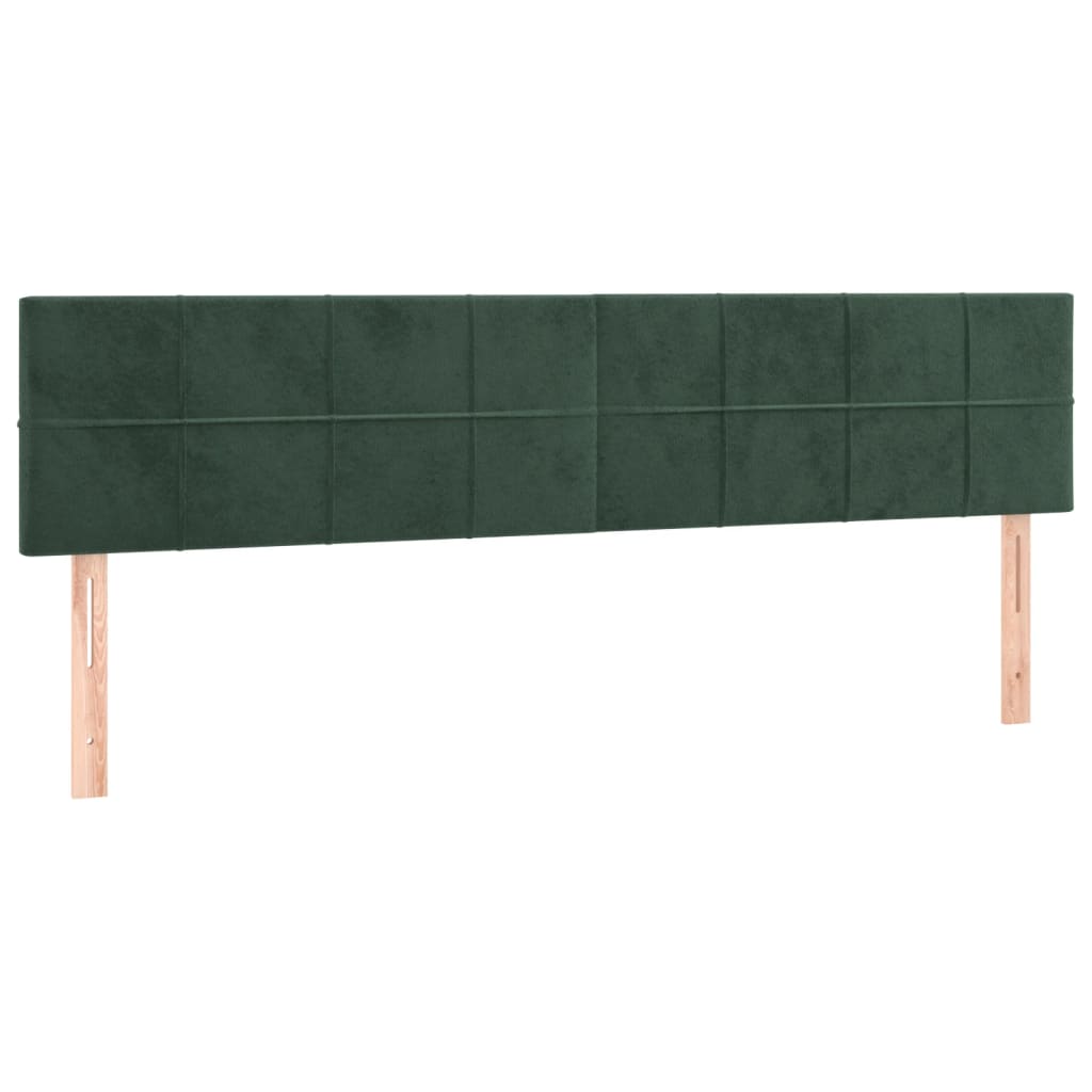 sötétzöld bársony rugós ágy matraccal 120x190 cm