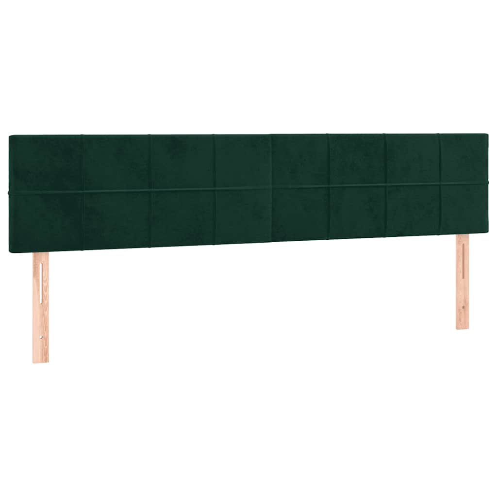 sötétzöld bársony rugós ágy matraccal 120x190 cm