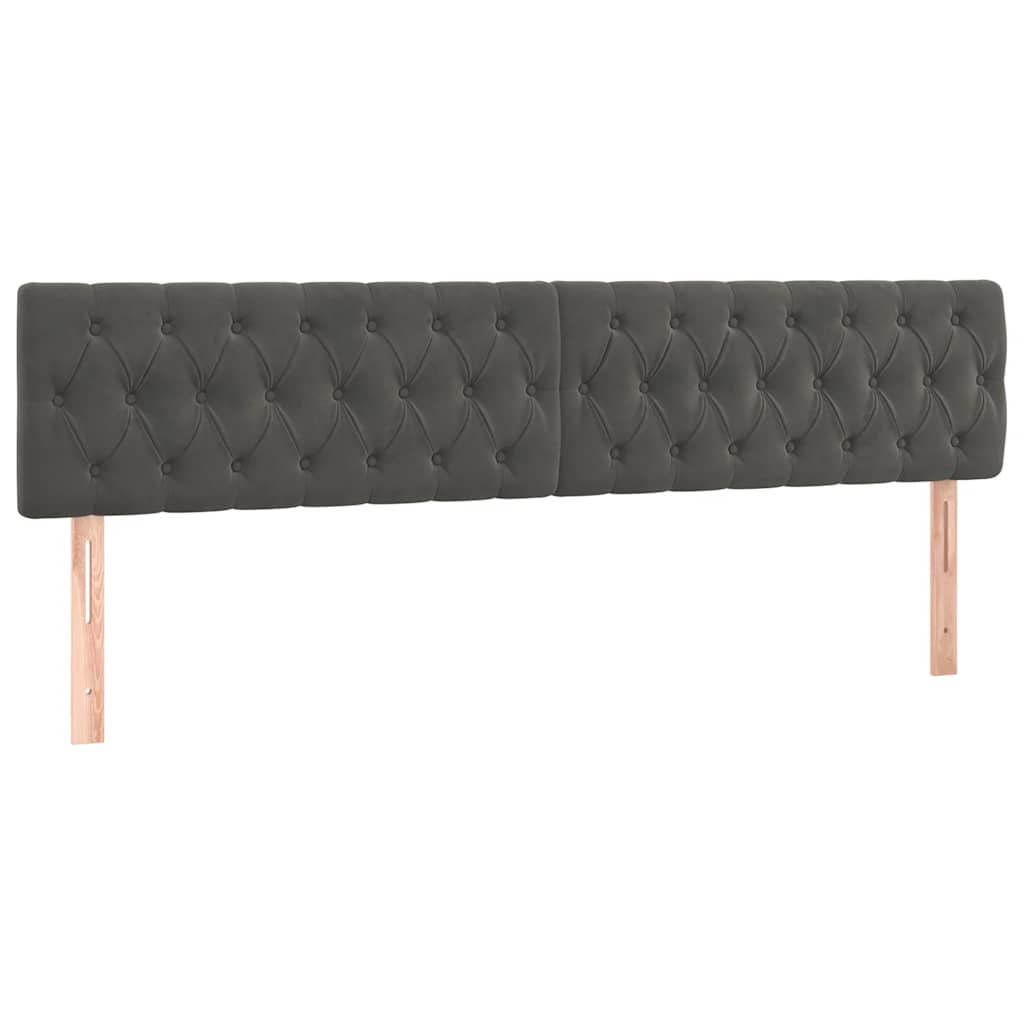sötétszürke bársony rugós ágy matraccal 120x190 cm