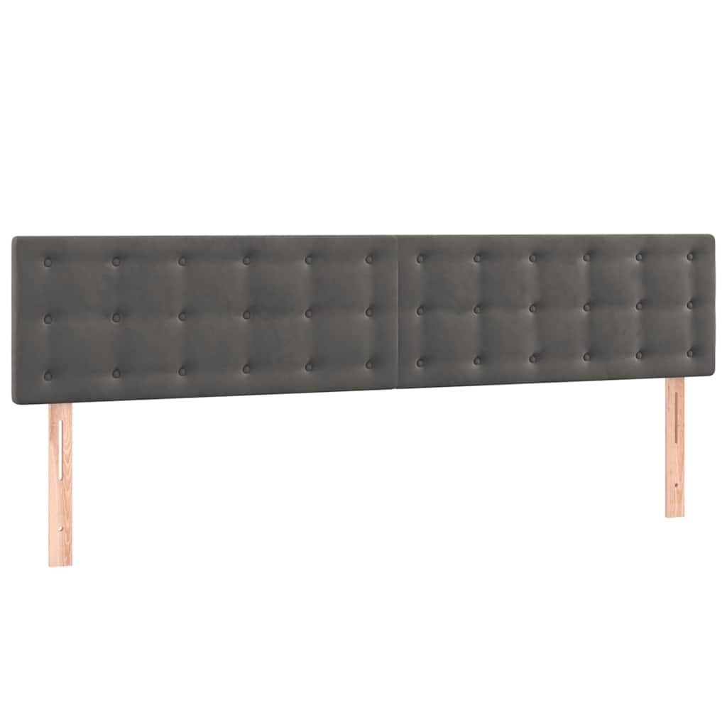 sötétszürke bársony rugós ágy matraccal 120x190 cm