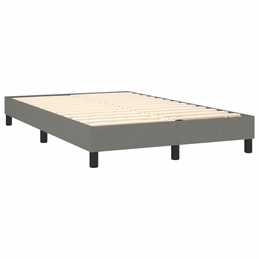 sötétszürke szövet rugós és LED-es ágy matraccal 120x190 cm