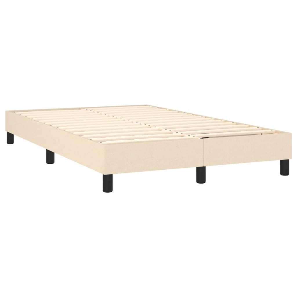 krémszínű szövet rugós és LED-es ágy matraccal 120x190cm