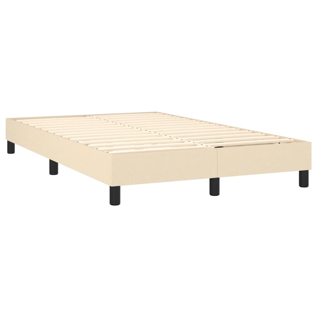 krémszínű szövet rugós és LED-es ágy matraccal 120x190cm
