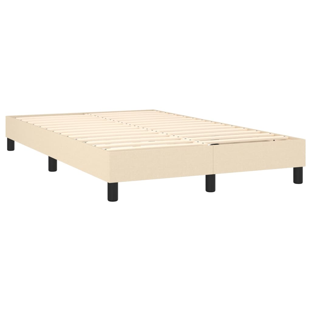 krémszínű szövet rugós és LED-es ágy matraccal 120x190cm