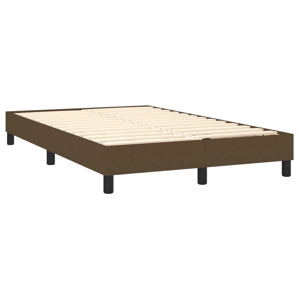 barna szövet rugós és LED-es ágy matraccal 120x190 cm