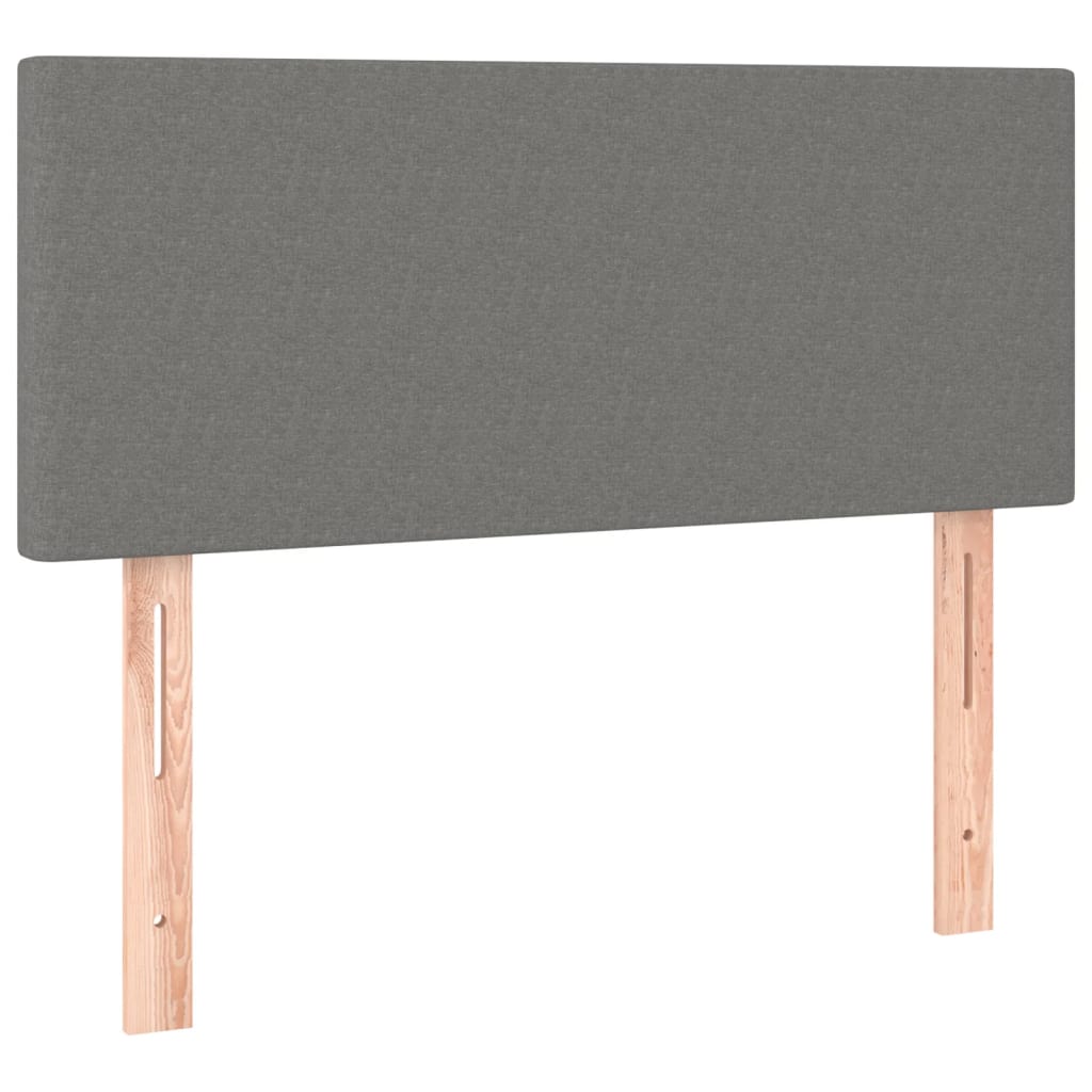 sötétszürke szövet rugós és LED-es ágy matraccal 120x190 cm