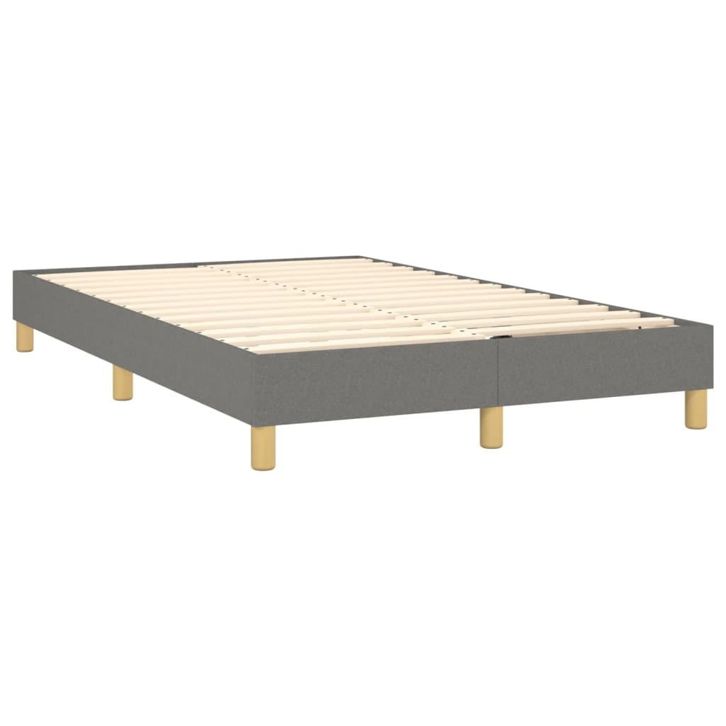sötétszürke szövet rugós és LED-es ágy matraccal 120x190 cm