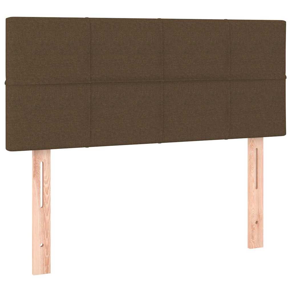 barna szövet rugós és LED-es ágy matraccal 120x190 cm