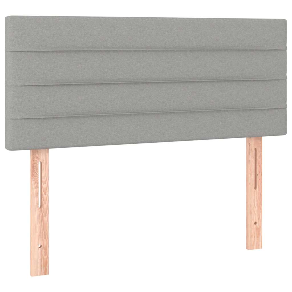világosszürke szövet rugós és LED-es ágy matraccal 120x190 cm