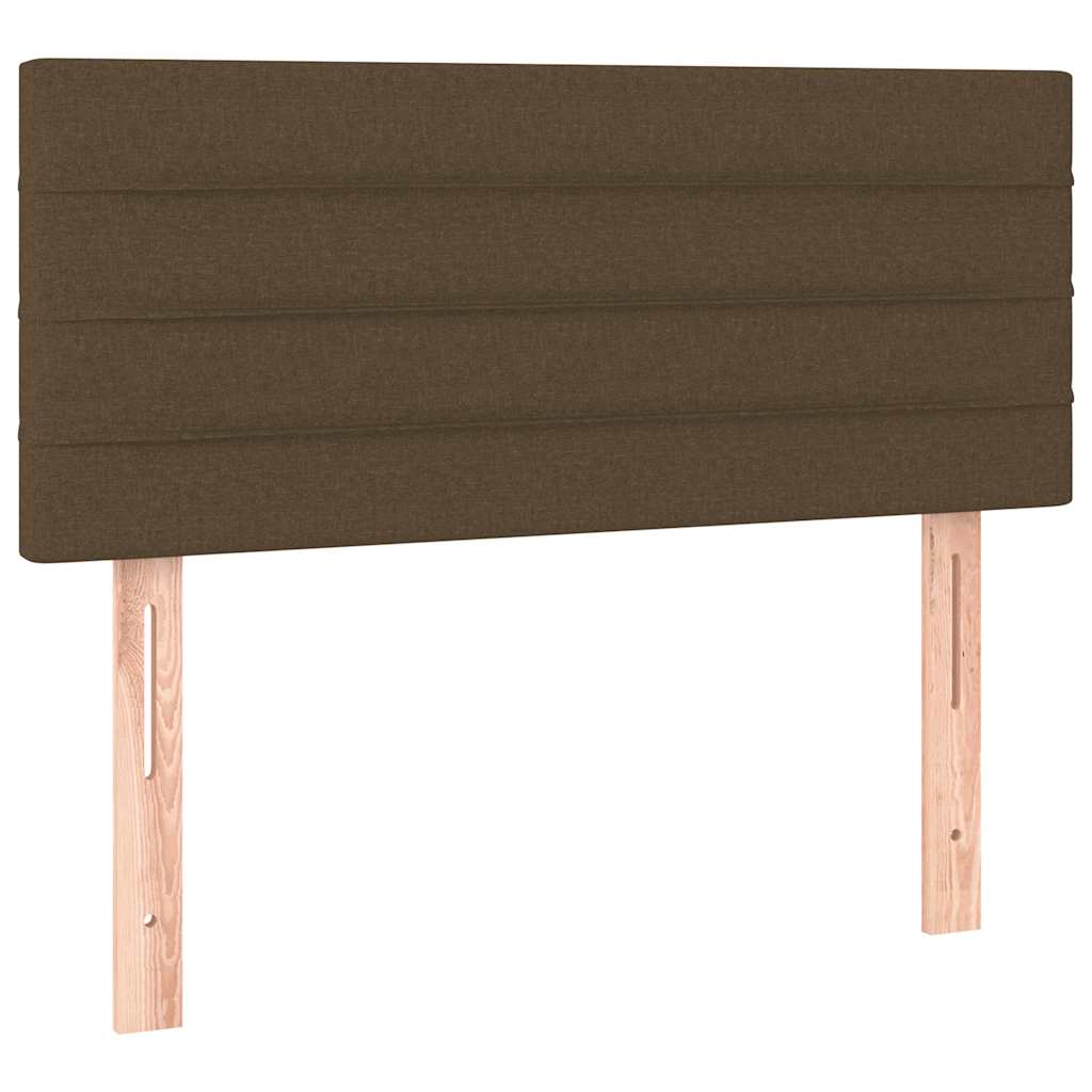 barna szövet rugós és LED-es ágy matraccal 120x190 cm