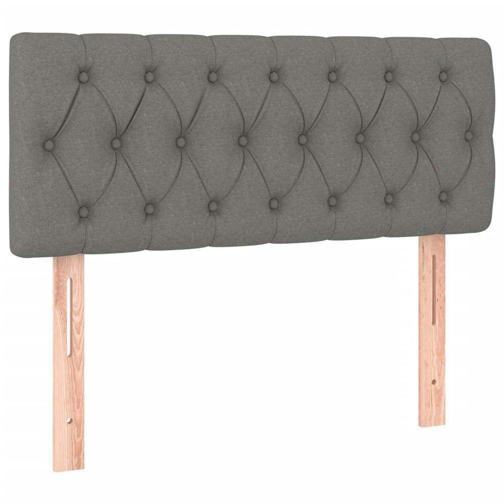 sötétszürke szövet rugós és LED-es ágy matraccal 120x190 cm