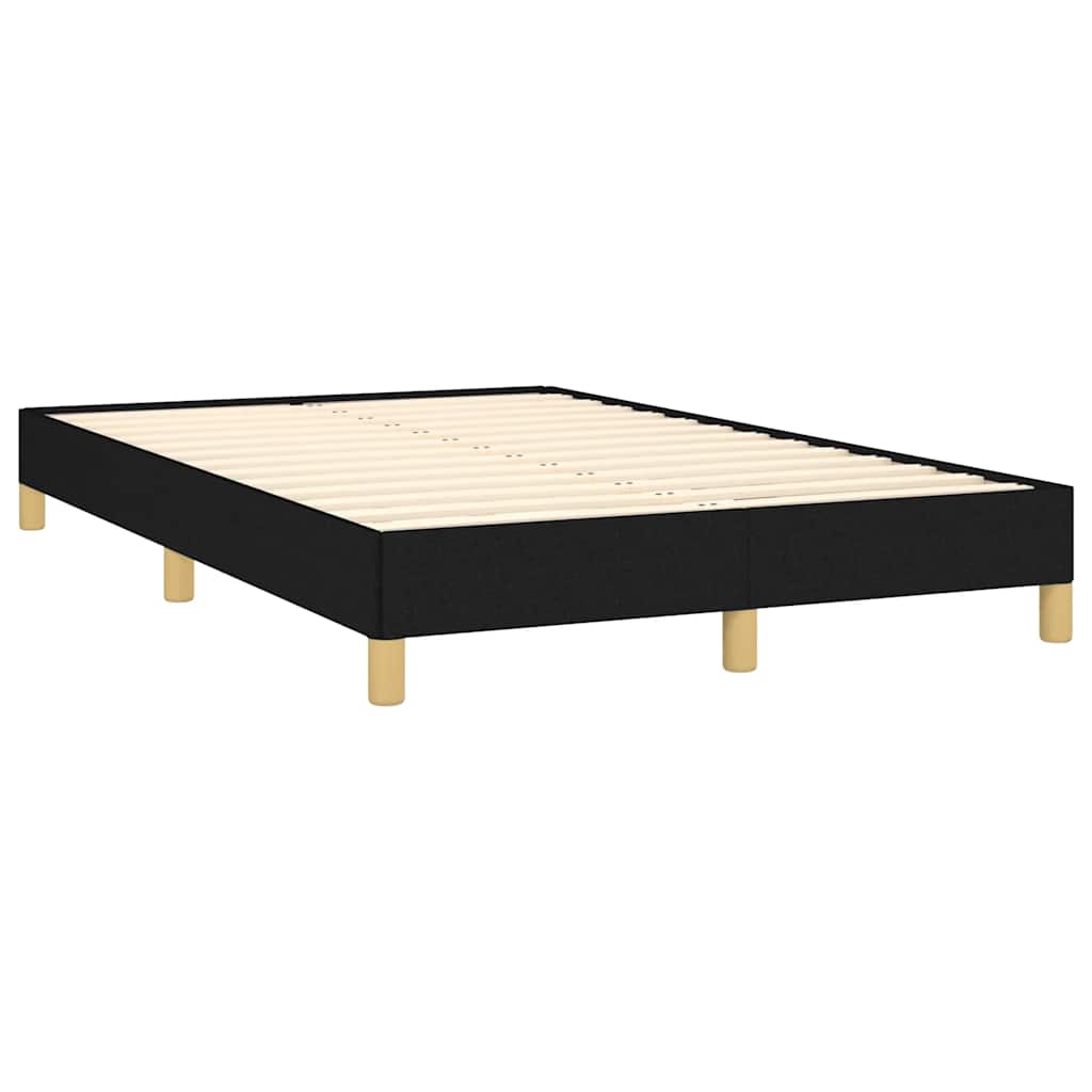 fekete szövet rugós és LED-es ágy matraccal 120x190 cm