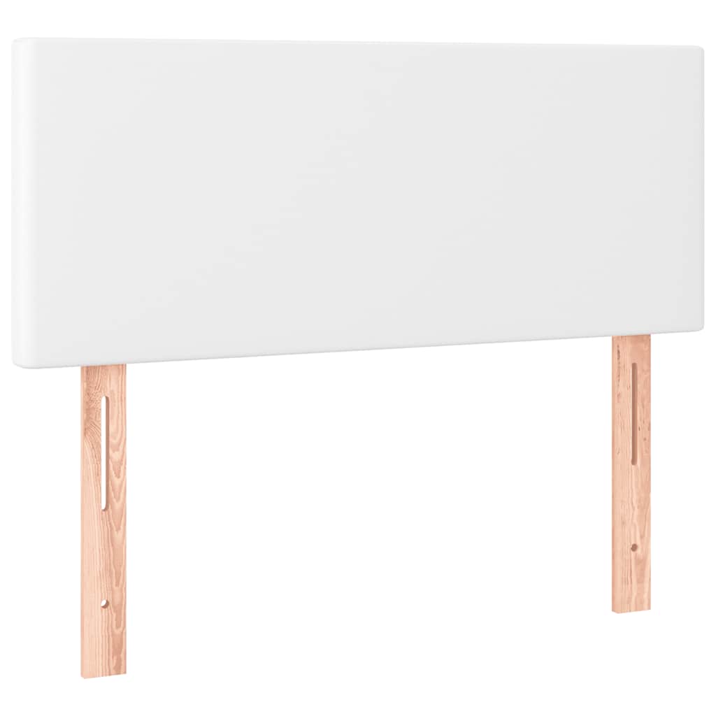 fehér műbőr rugós és LED-es ágy matraccal 120x190 cm