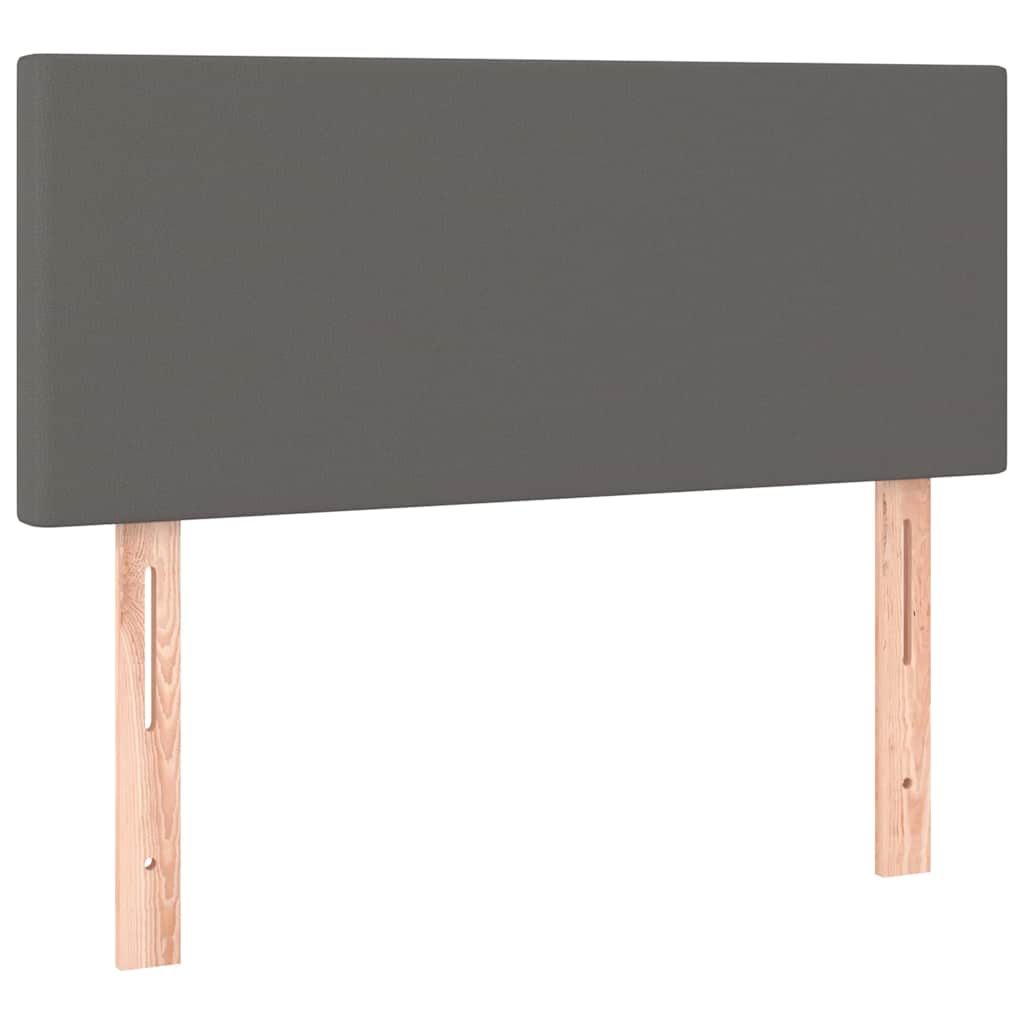 szürke műbőr rugós és LED-es ágy matraccal 120x190 cm