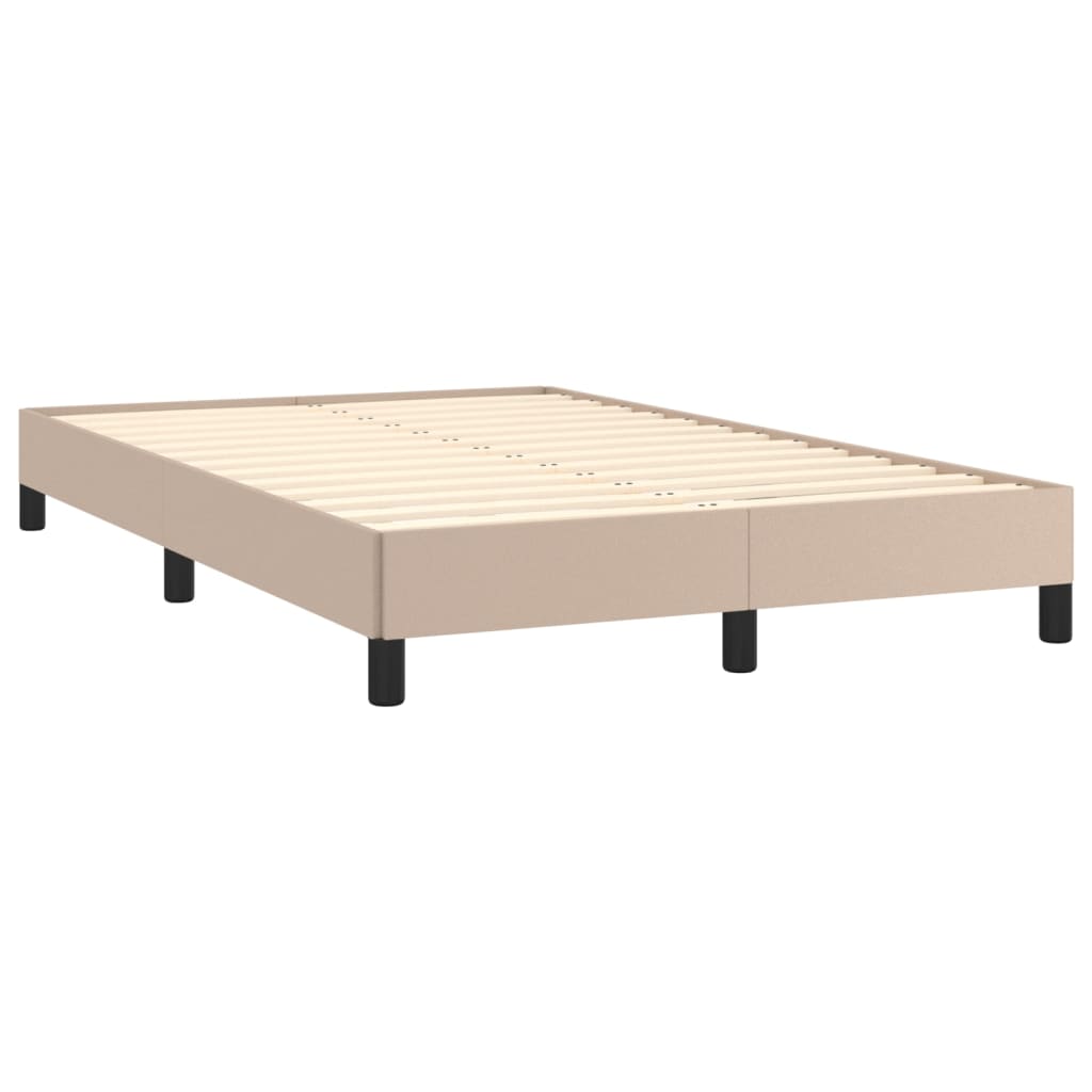 cappuccino színű műbőr rugós és LED-es ágy matraccal 120x190 cm