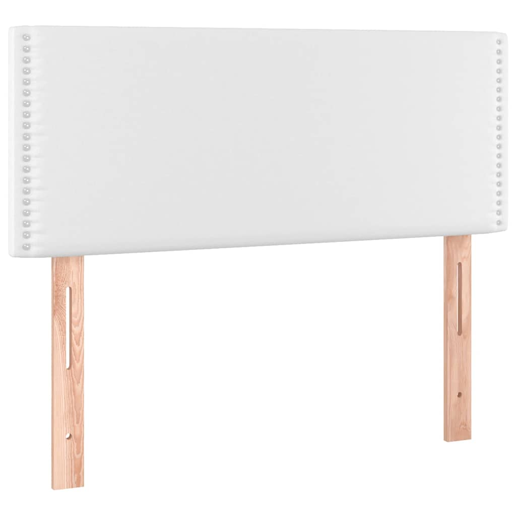 fehér műbőr rugós és LED-es ágy matraccal 120x190 cm