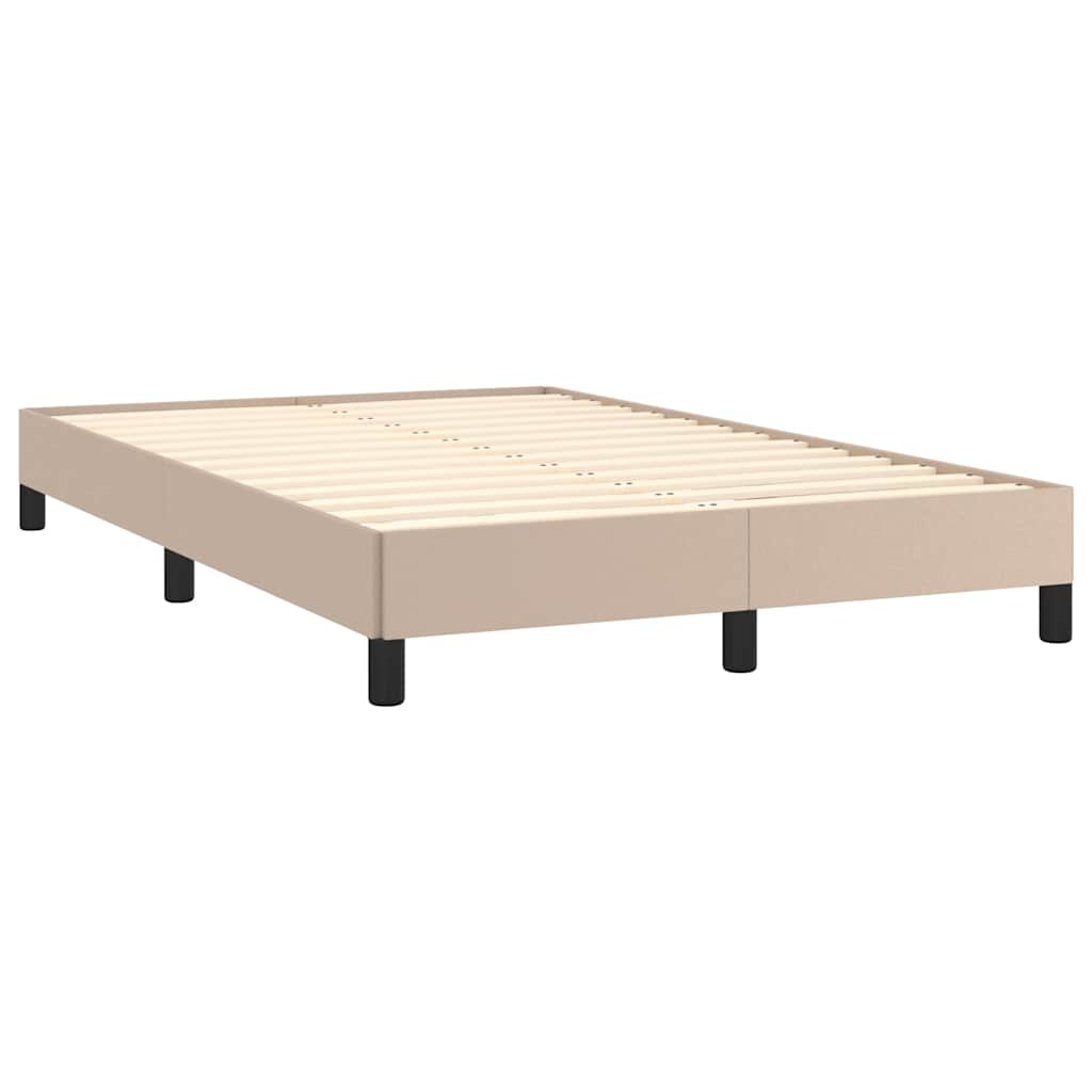 cappuccino színű műbőr rugós és LED-es ágy matraccal 120x190 cm
