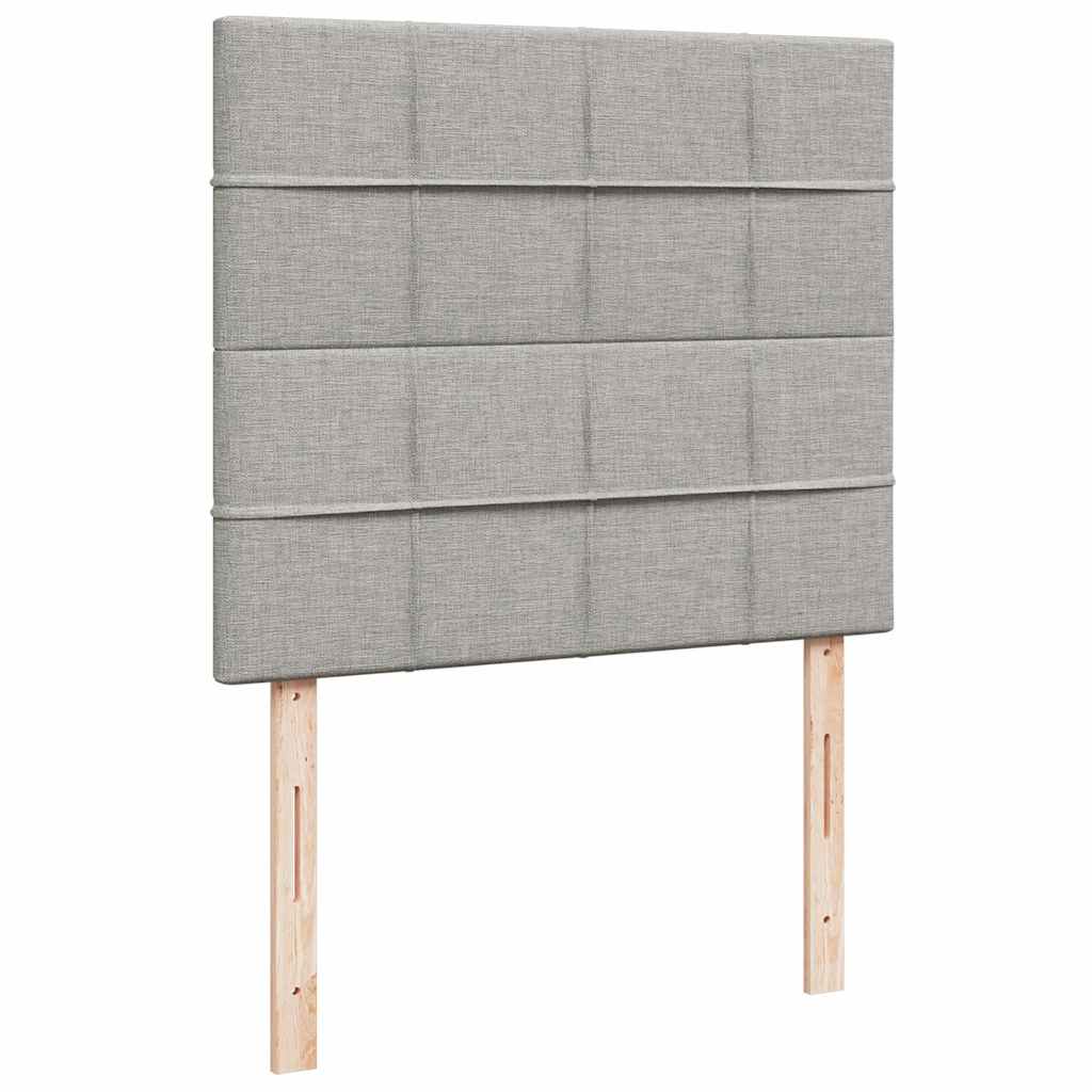 világosszürke szövet rugós és LED-es ágy matraccal 120x190 cm