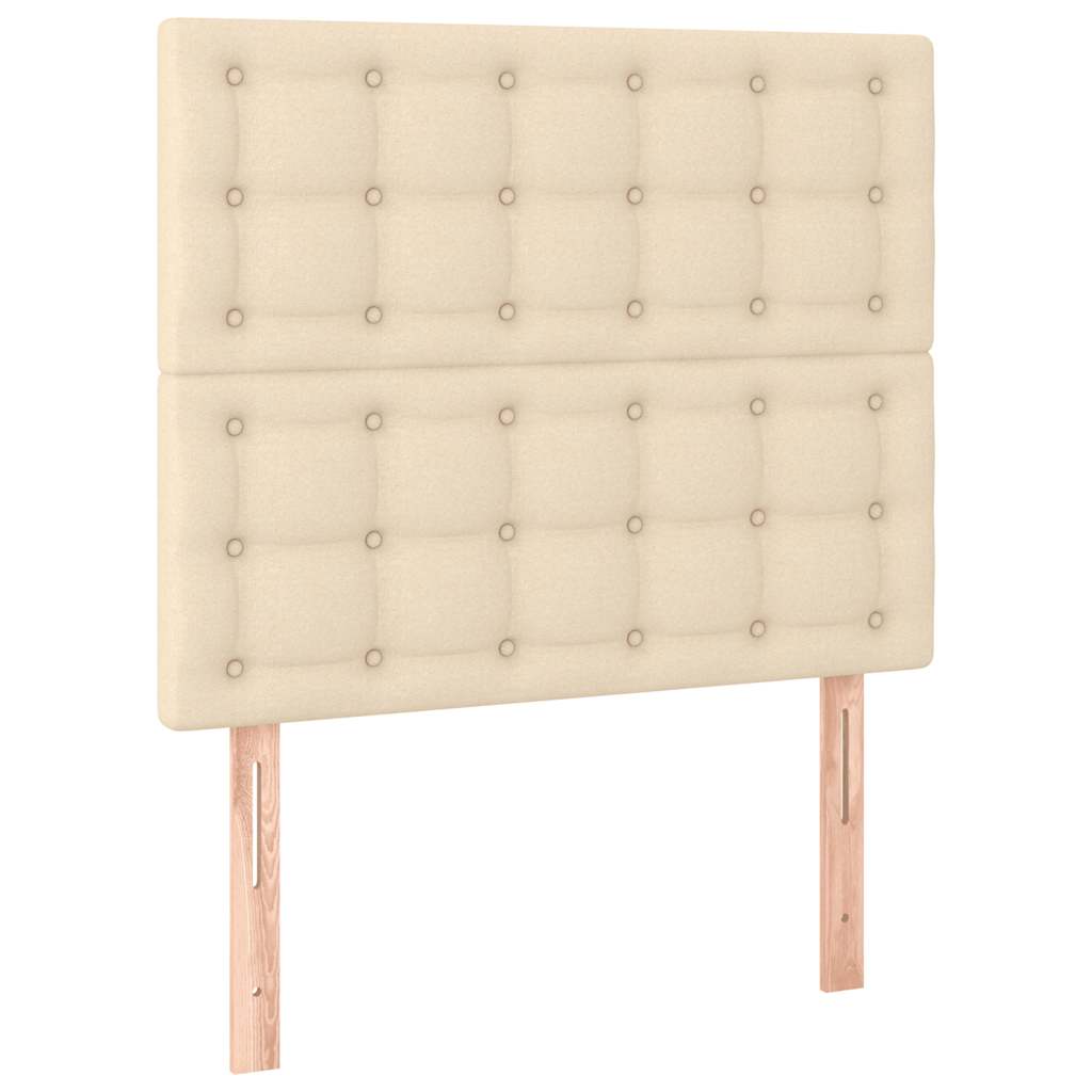 krémszínű szövet rugós és LED-es ágy matraccal 120x190cm