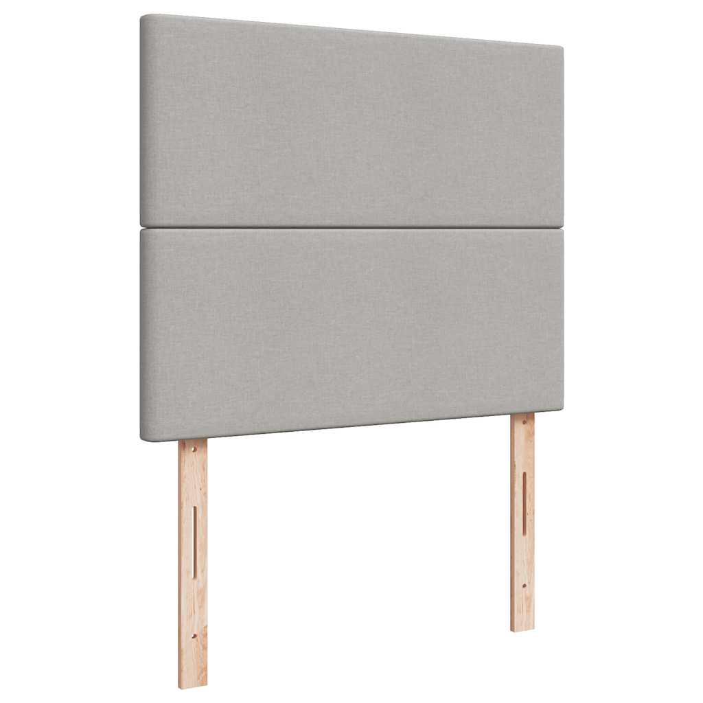 világosszürke szövet rugós és LED-es ágy matraccal 120x190 cm