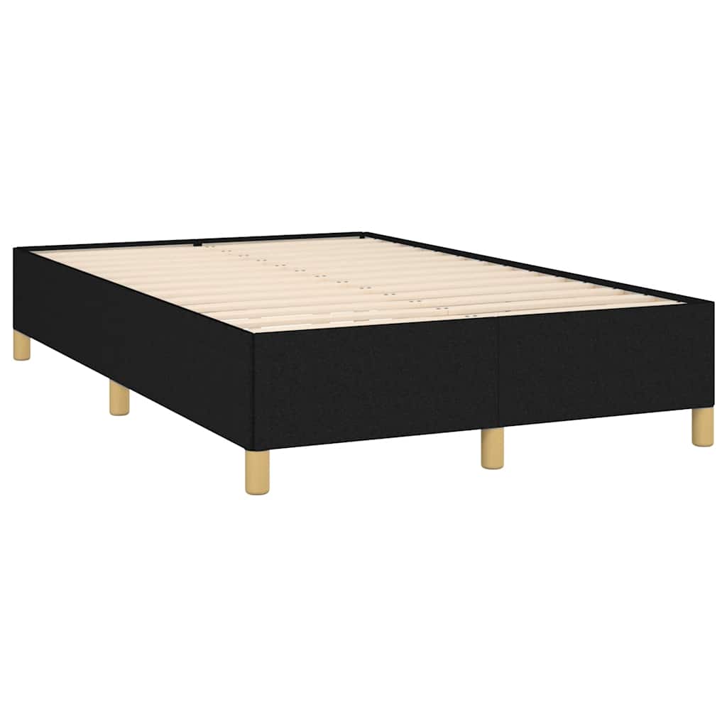 fekete szövet rugós és LED-es ágy matraccal 120x190 cm