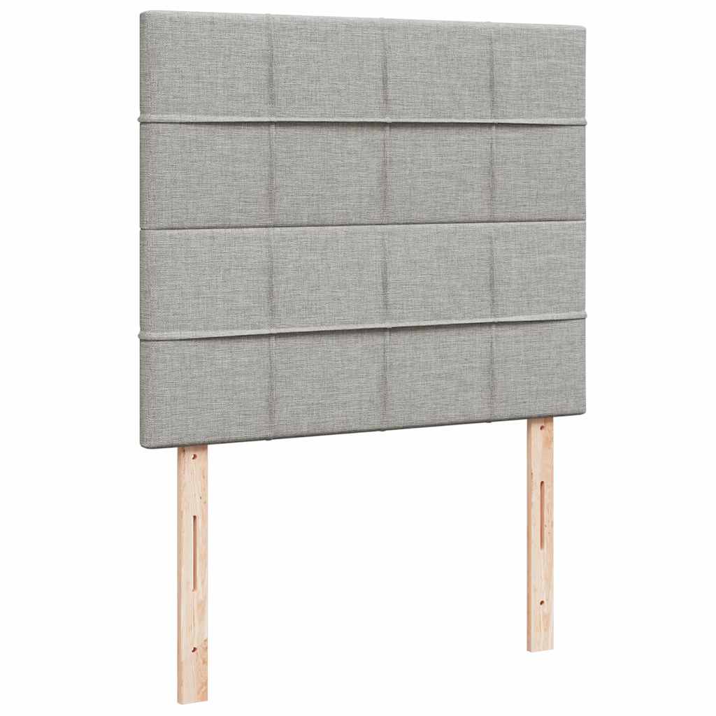 világosszürke szövet rugós és LED-es ágy matraccal 120x190 cm