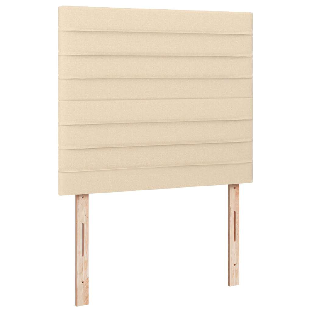 krémszínű szövet rugós és LED-es ágy matraccal 120x190cm