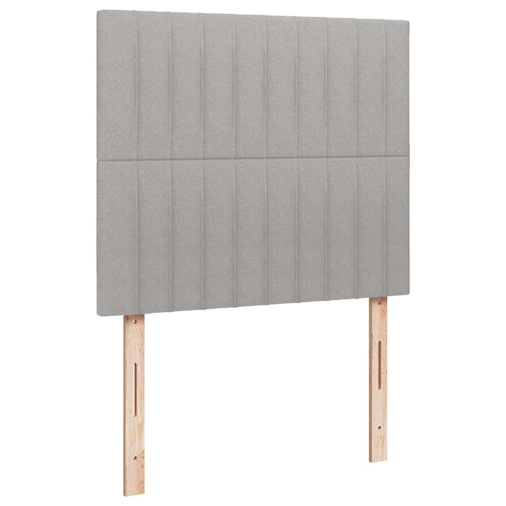 világosszürke szövet rugós és LED-es ágy matraccal 120x190 cm