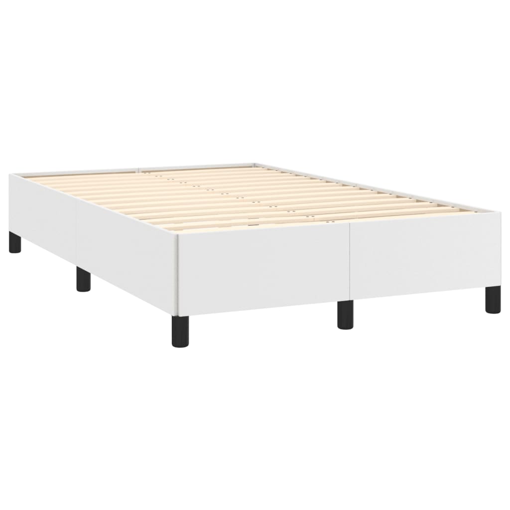fehér műbőr rugós és LED-es ágy matraccal 120x190 cm