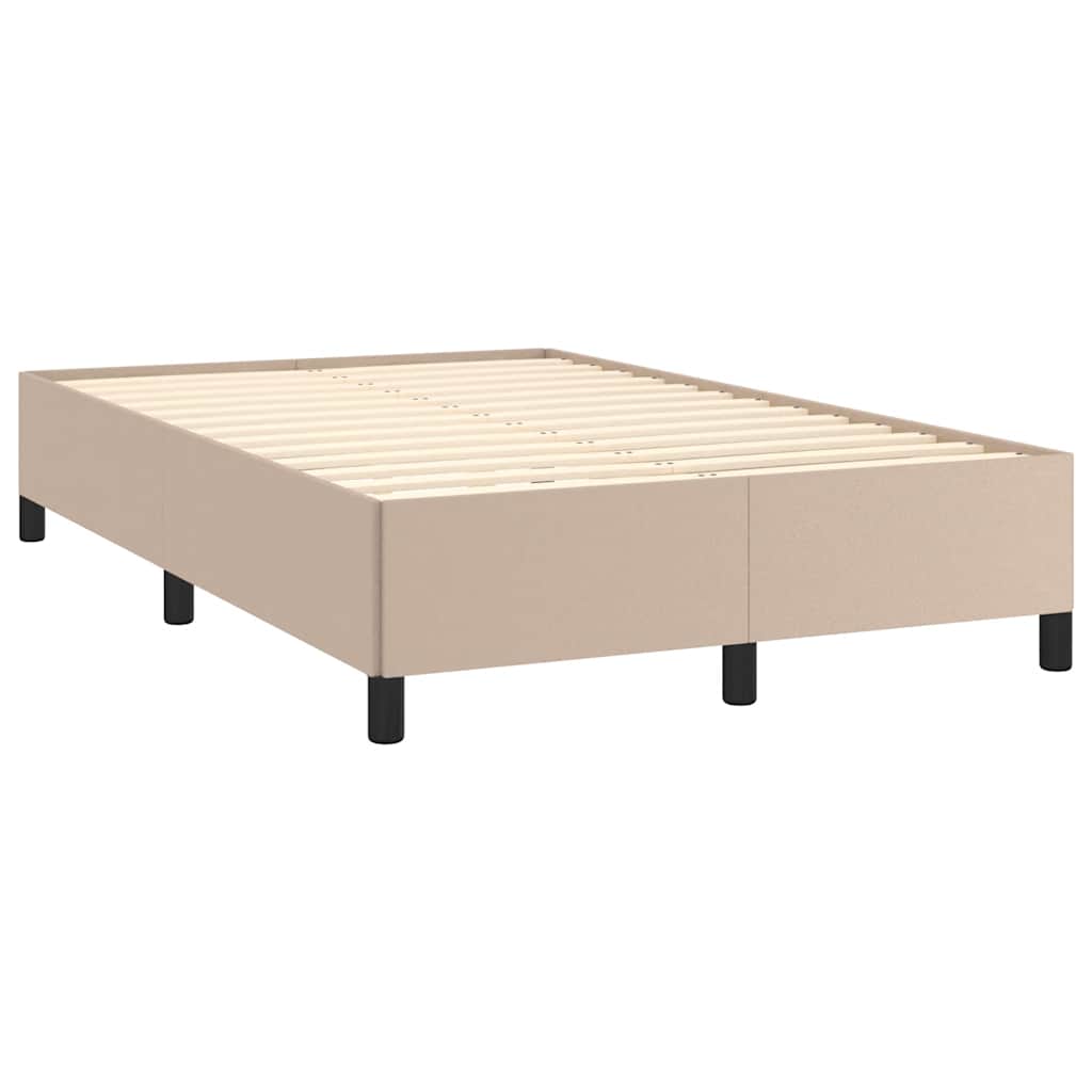 cappuccino színű műbőr rugós és LED-es ágy matraccal 120x190 cm