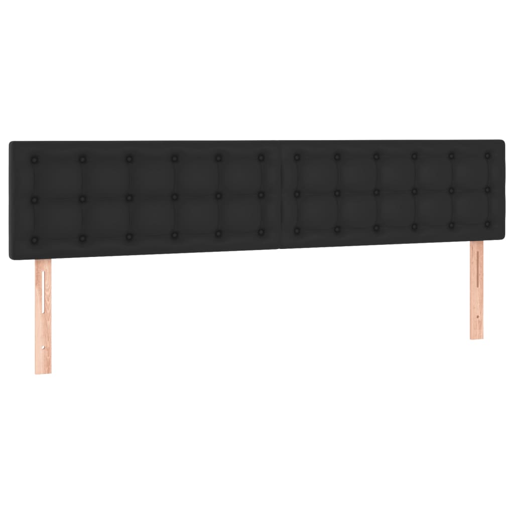fekete műbőr rugós és LED-es ágy matraccal 120x190 cm