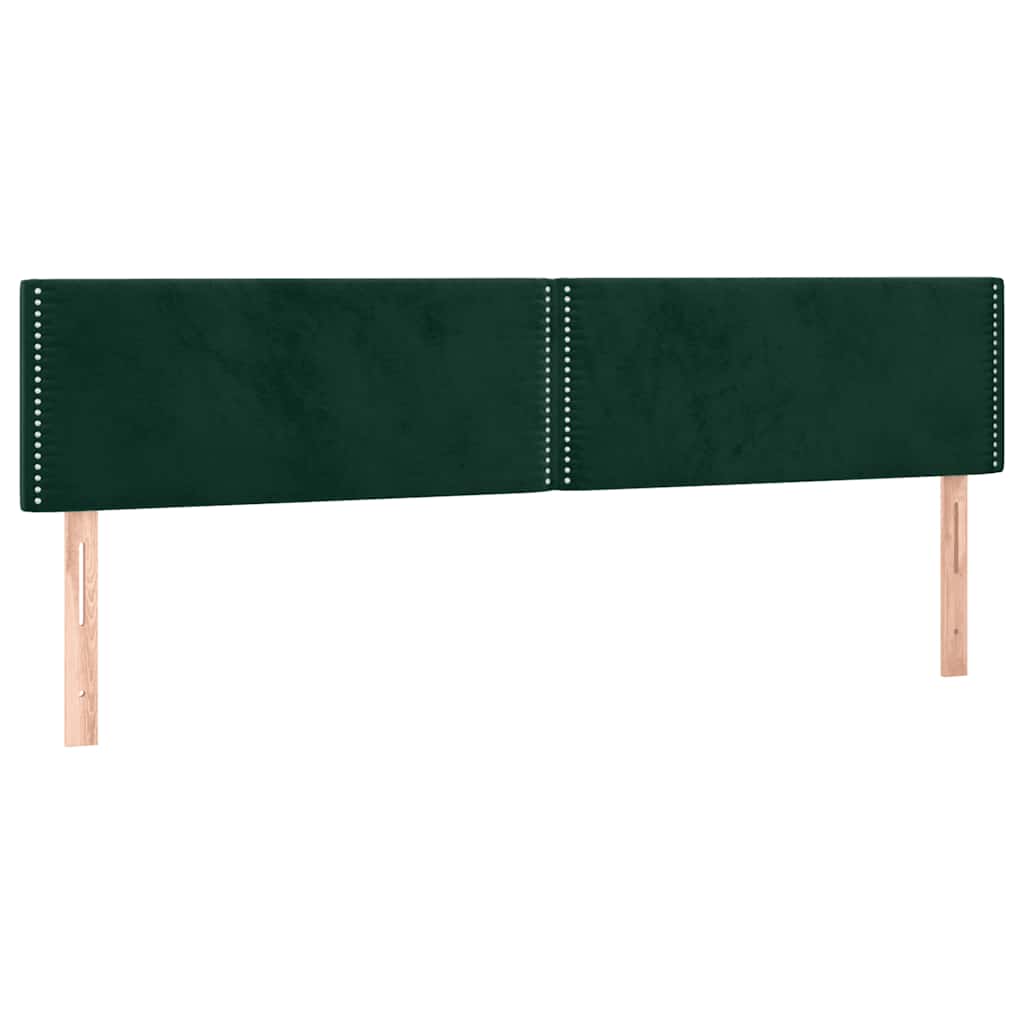 sötétzöld bársony rugós és LED-es ágy matraccal 120x190 cm