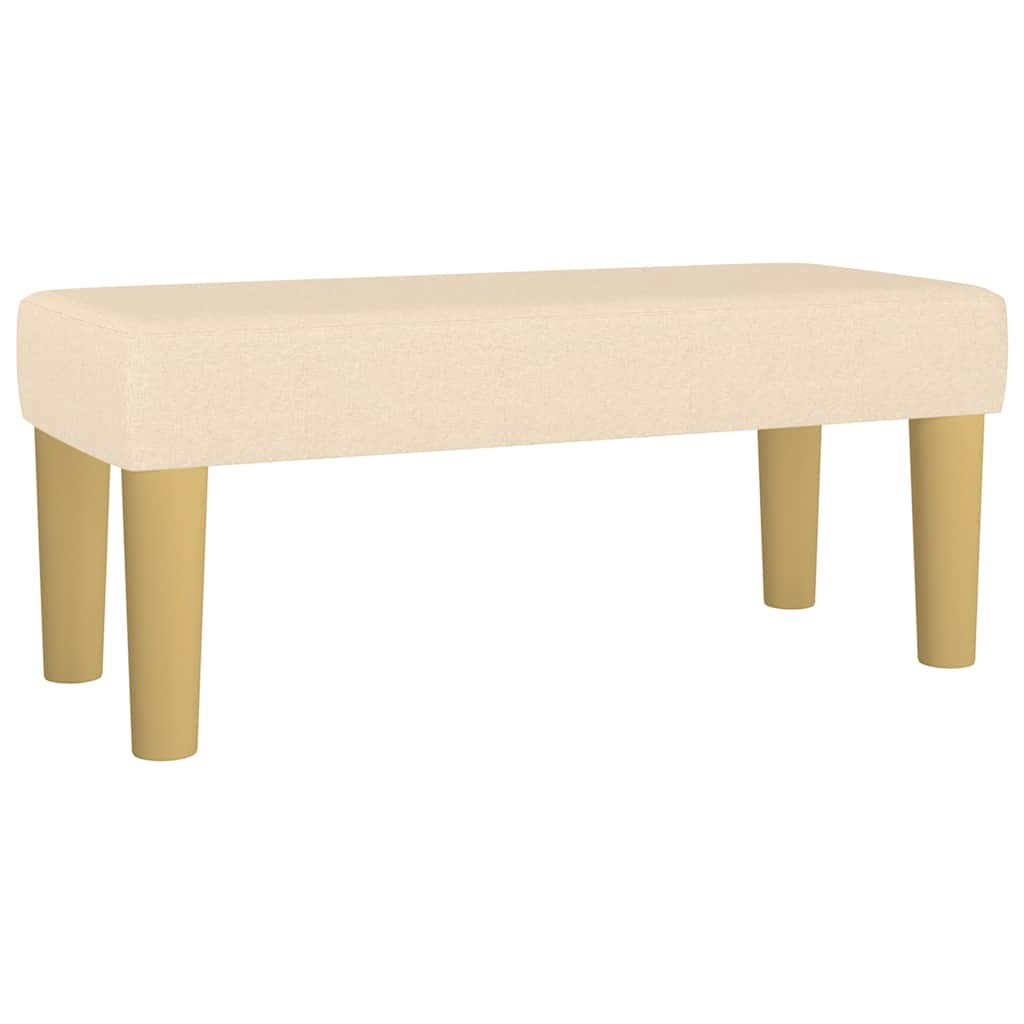 krémszínű szövet rugós ágy matraccal 120 x 190 cm