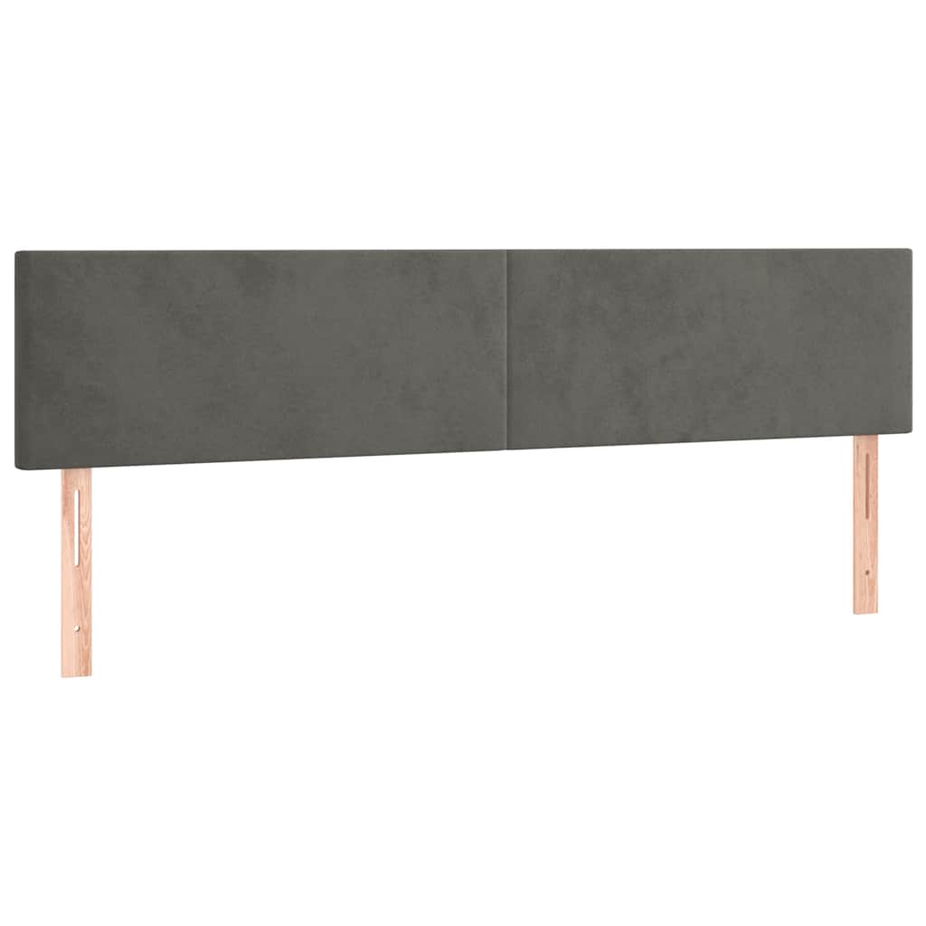 sötétszürke bársony rugós ágy matraccal 120x190 cm