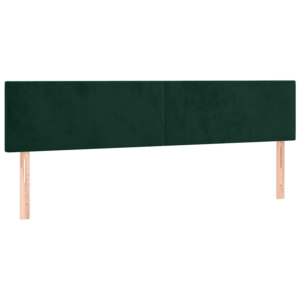 sötétzöld bársony rugós ágy matraccal 120x190 cm