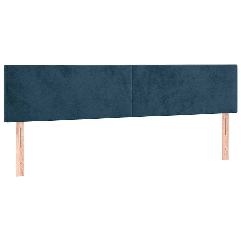 sötétkék bársony rugós ágy matraccal 120x190 cm