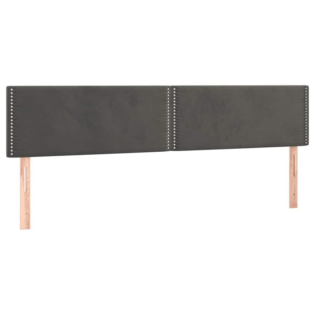 sötétszürke bársony rugós ágy matraccal 120x190 cm