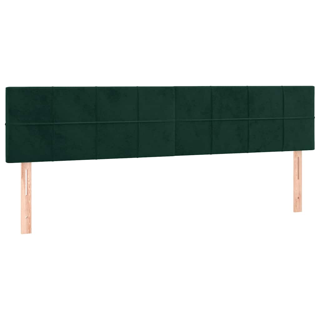 sötétzöld bársony rugós ágy matraccal 120x190 cm
