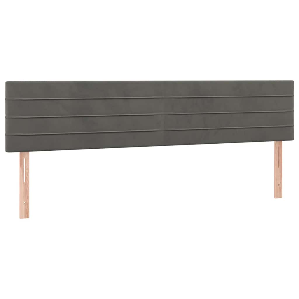 sötétszürke bársony rugós ágy matraccal 120x190 cm