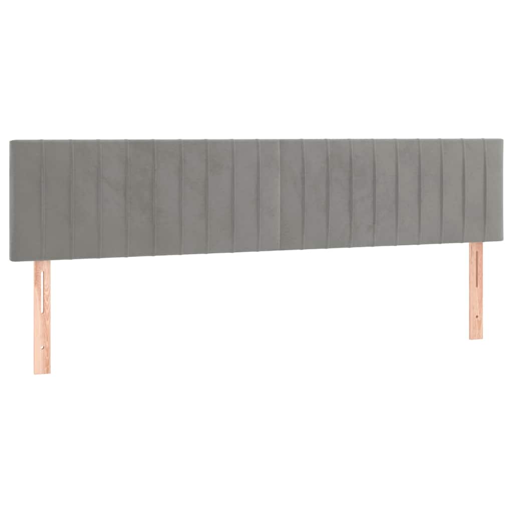 világosszürke bársony rugós ágy matraccal 120 x 190 cm
