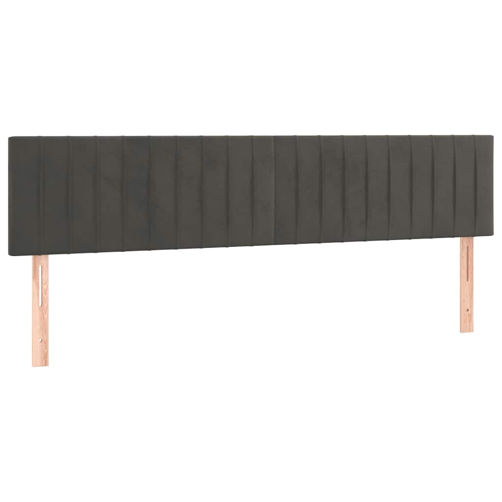 sötétszürke bársony rugós ágy matraccal 120x190 cm