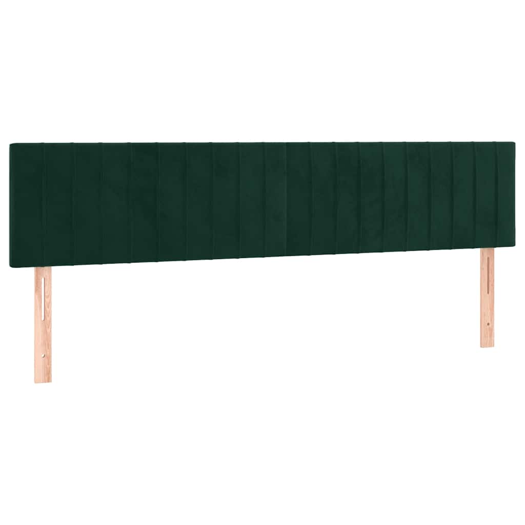 sötétzöld bársony rugós ágy matraccal 120x190 cm