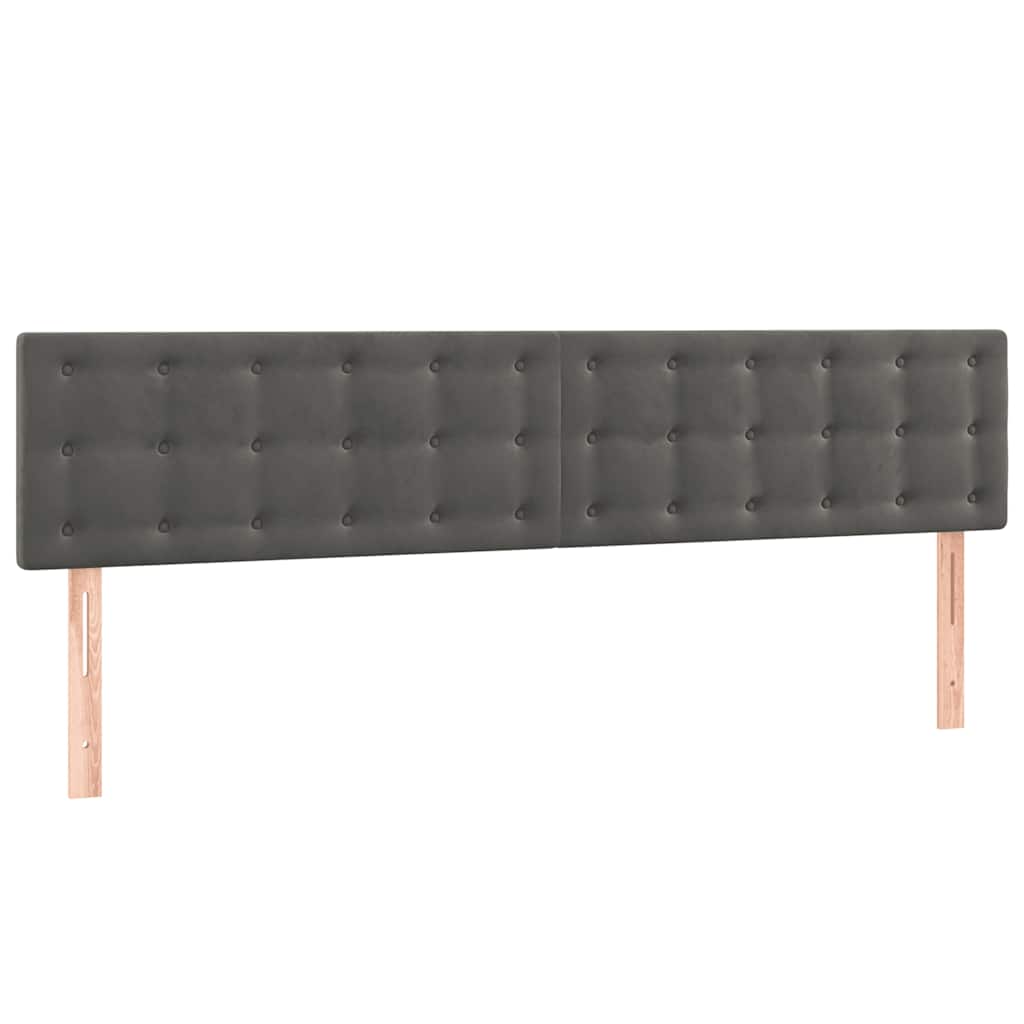 sötétszürke bársony rugós ágy matraccal 120x190 cm