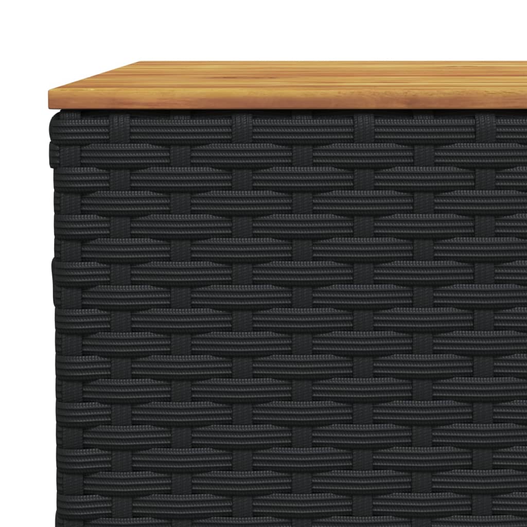 5 részes fekete polyrattan kerti kanapészett párnákkal