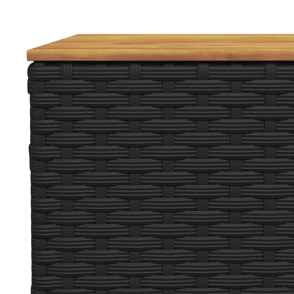 7 részes fekete polyrattan kerti ülőgarnitúra párnával