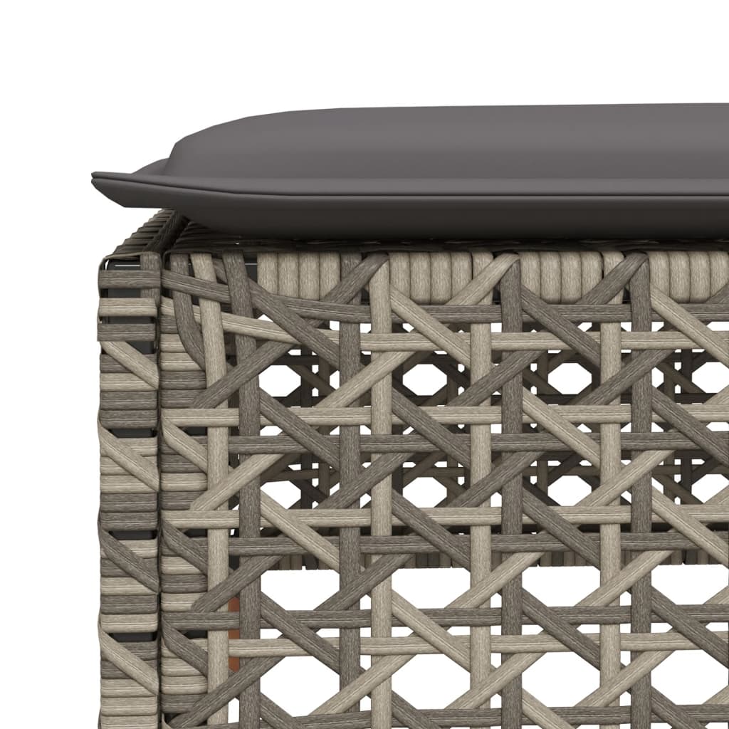 8 részes szürke polyrattan kerti ülőgarnitúra párnákkal